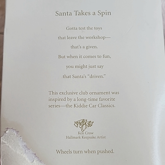 🧨 SALE! Hallmark "Santa Takes a Spin" Ornament Keepsake 2008 - Picture 7 of 8